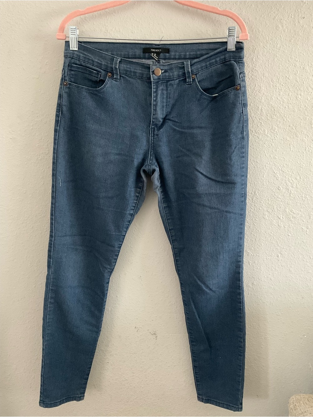 Forever 21 Blue High-Rise Skinny Jeans